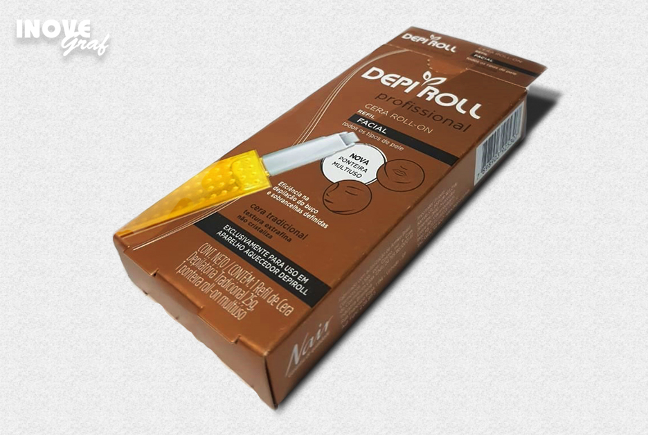 Caixa confeccionada pela InoveGraf para a marca Depi Roll
