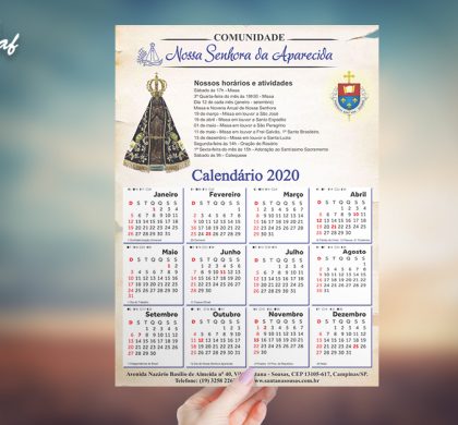 InoveGraf produz calendário de parede para Comunidade Nossa Senhora Aparecida